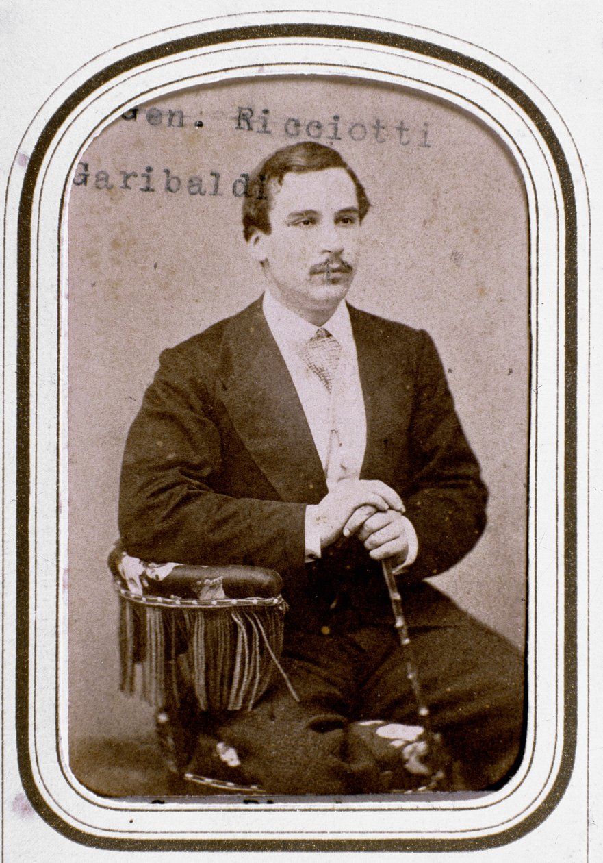 Retrato de Ricciotti Garibaldi (1847-1924), filho do patriota italiano Giuseppe Garibaldi e sua primeira esposa Anita de Unknown artist