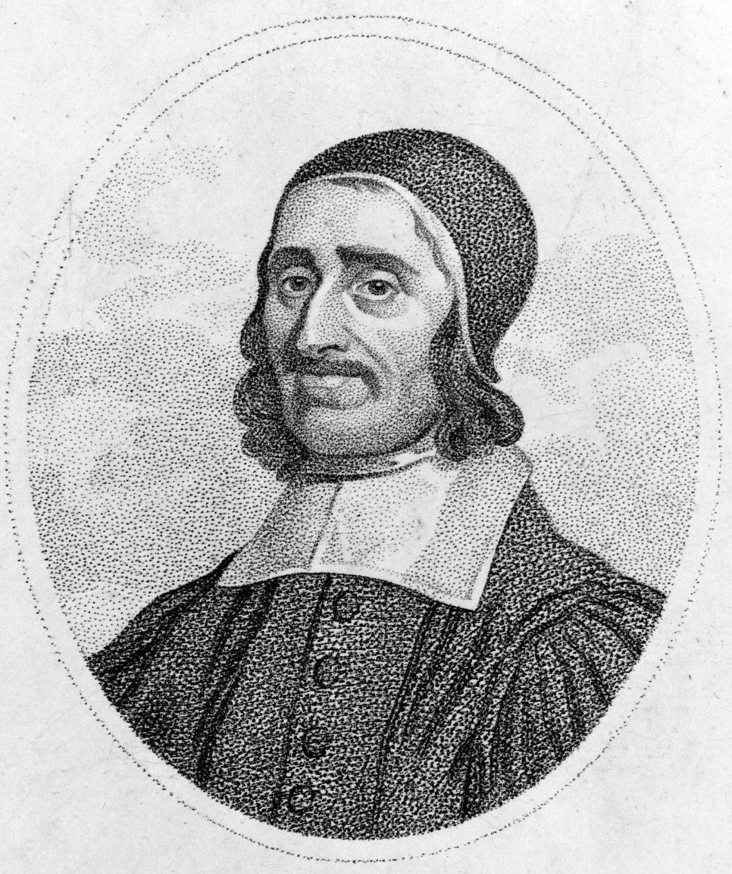 Retrato de Richard Baxter (1615-1691) Puritano do século XVII Gravura da colecção privada do século XIX. Paris de Unknown artist