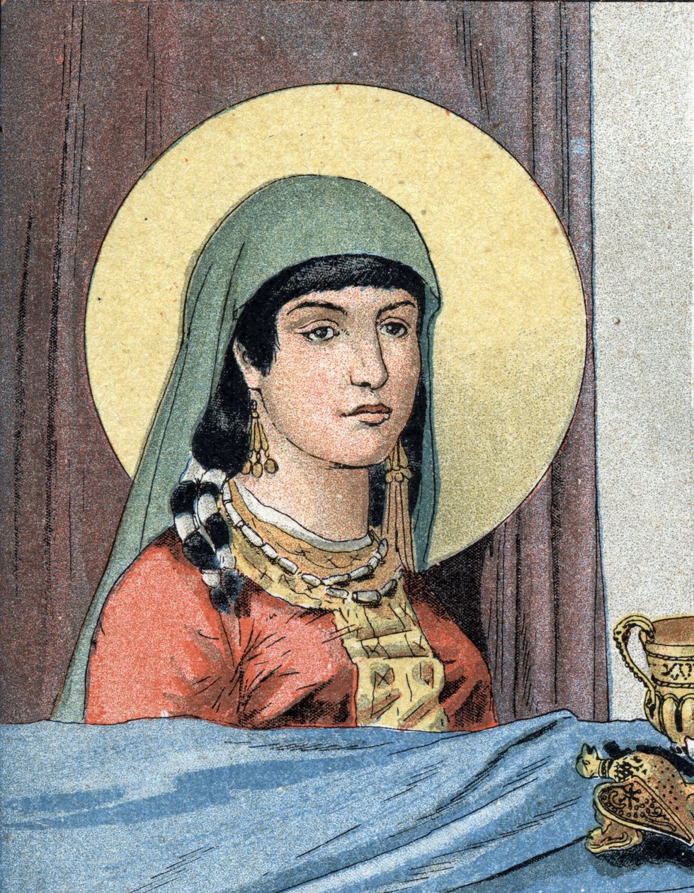 Retrato de Santa Clotilde, rainha dos francos (v. 475-545), esposa de Clóvis I. de Unknown artist