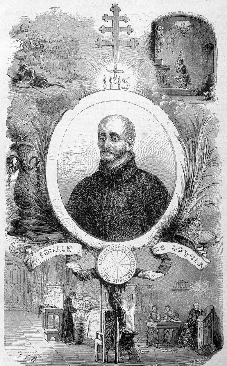 Retrato de Santo Inácio de Loyola, fundador da Companhia de Jesus (1491-1556) em "História dos Papas" de Maurice Lachatre, sd século XIX. de Unknown artist