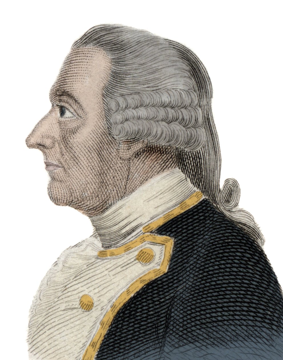 Retrato de Sir Charles Hardy (1714-1780), um oficial naval inglês e governador da Terra Nova, Terra Nova. Gravura do século XIX. de Unknown artist