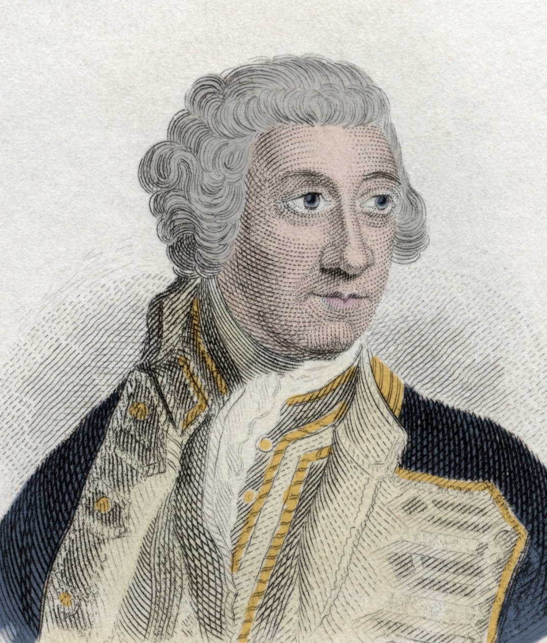 Retrato de Sir Charles Saunders (ca. 1715-1775), Almirante Inglês na Marinha Real Britânica e Primeiro Senhor do Admiraut. Gravura do século XIX. de Unknown artist