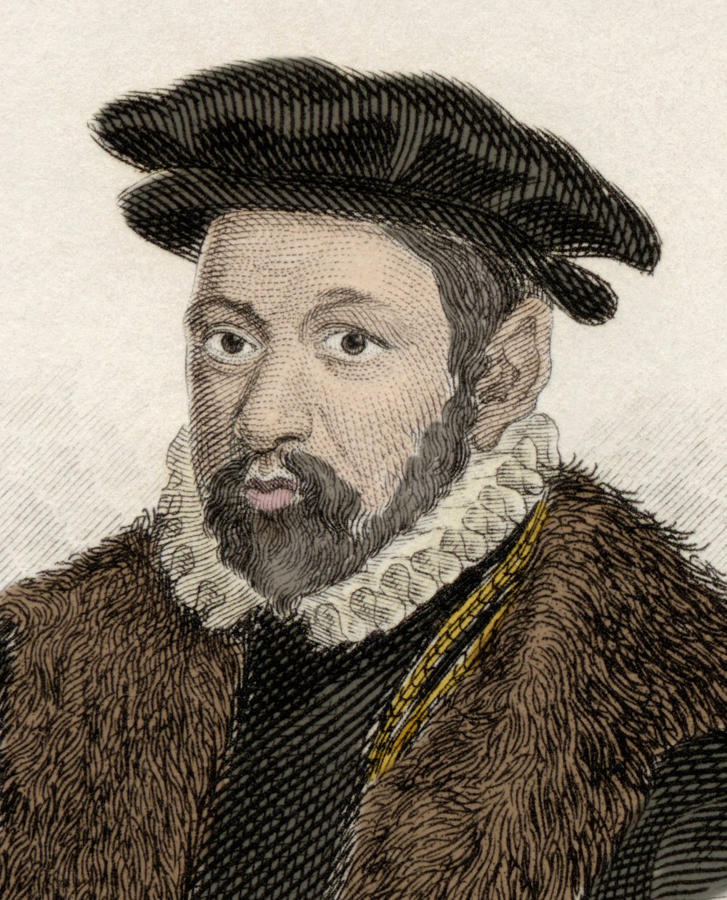 Retrato de Sir Nicholas Bacon (1510-1579), político e advogado inglês. de Unknown artist