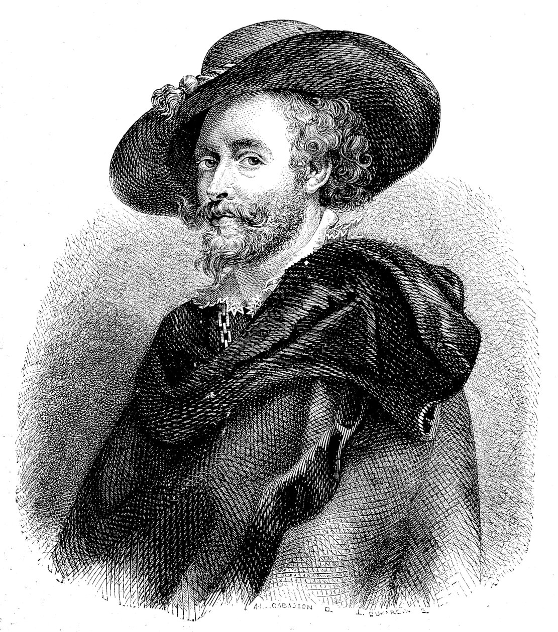 Retrato de Sir Peter Paul Rubens (1577-1640) (gravura) de Unknown artist