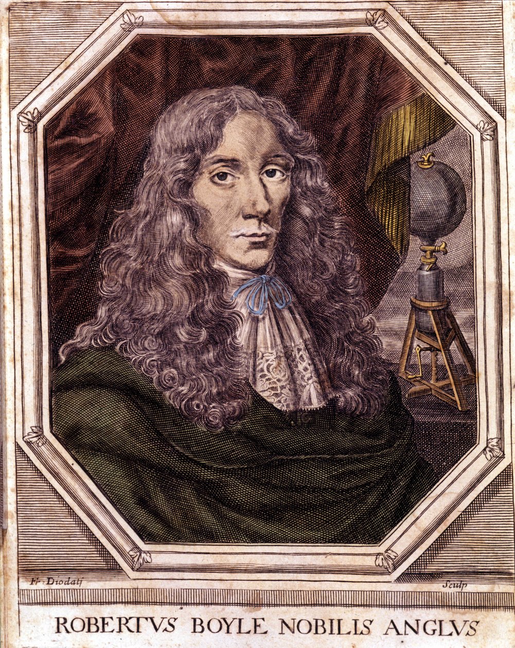 Retrato de Sir Robert Boyle (1627-1691), físico e químico anglo-irlandês. de Unknown artist