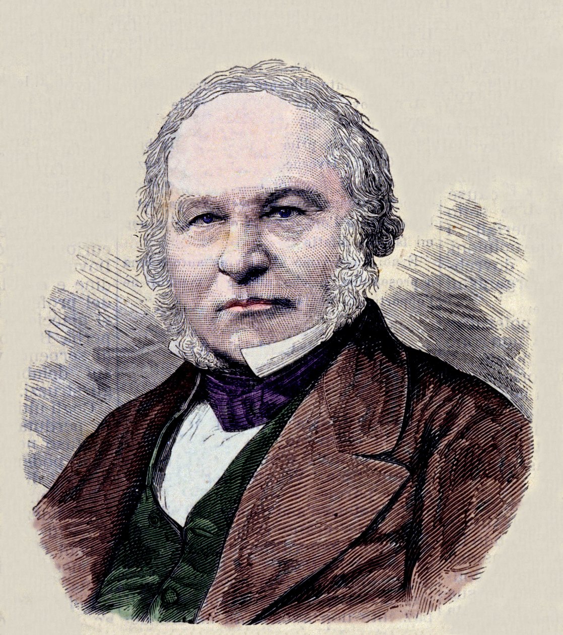 Retrato de Sir Rowland Hill (1795-1879) inventor do carimbo postal. de Unknown artist