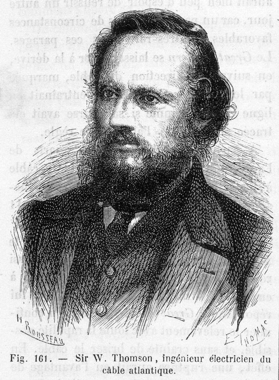 Retrato de Sir William Thomson, Lord Kelvin (1824-1907) - em "As maravilhas da ciência" de Louis Figuier de Unknown artist