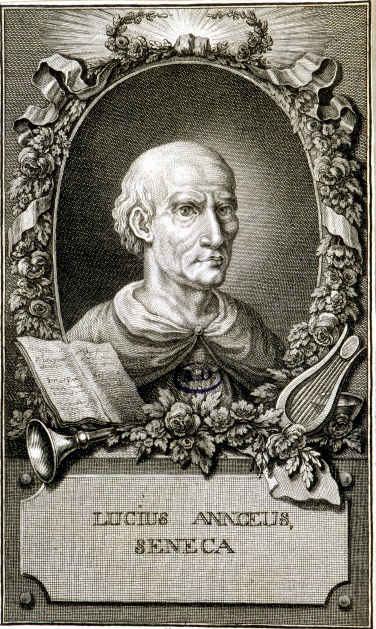 Retrato de Séneque (4-65). Gravação de 1794. Coll Maciet, Bibliotheque des Arts décoratifs, Paris. de Unknown artist