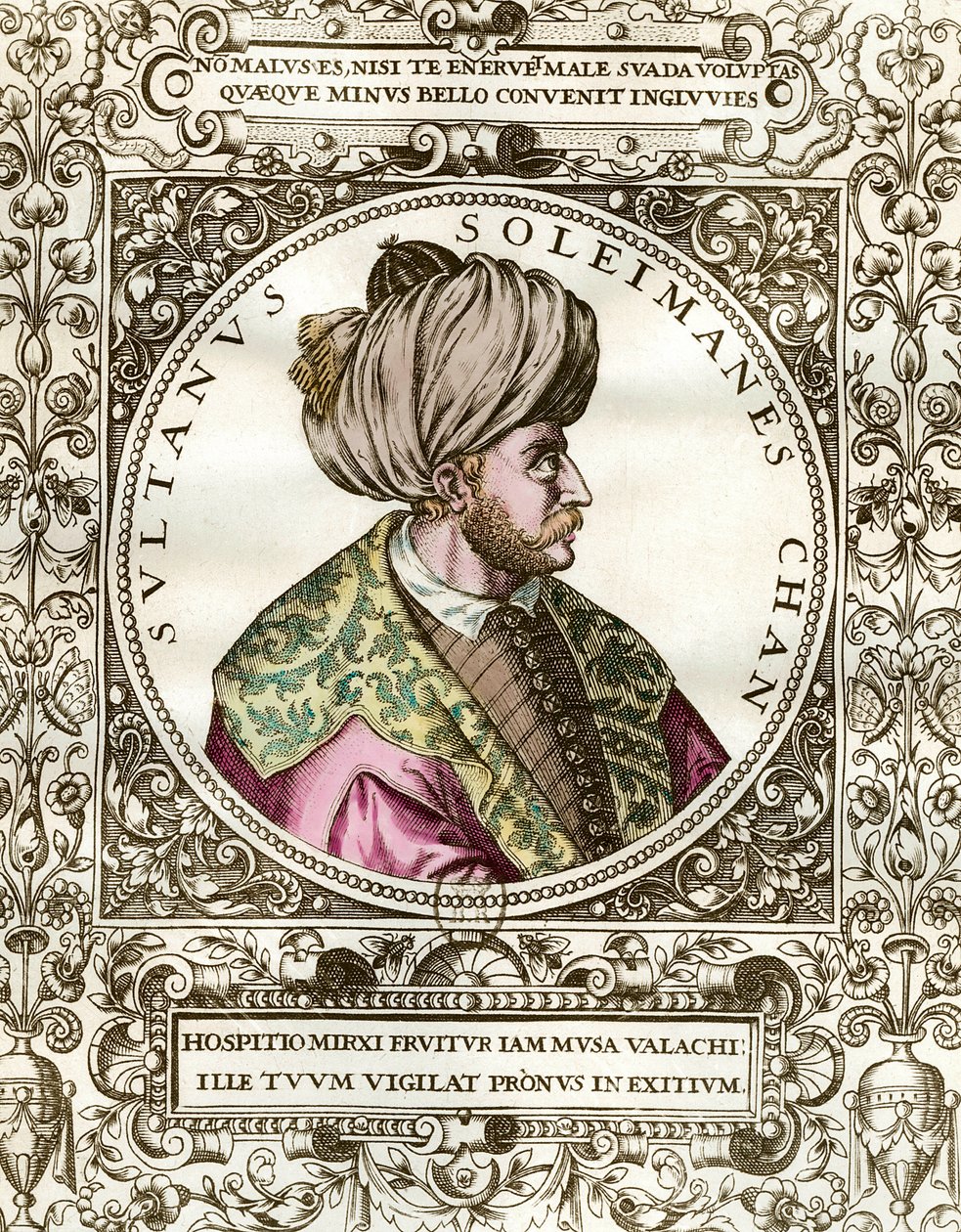 Retrato de Solimão o Magnífico (1494 - 1566) Sultão Otomano. Gravura do século XVI. Coleção particular. de Unknown artist
