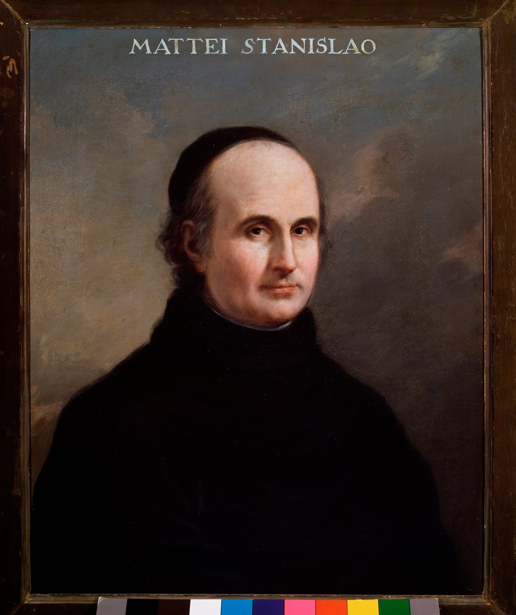 Retrato do compositor italiano Stanislao Mattei (1750-1825) Pintura Anônima. Bolonha do século XVIII, museo musicale civico de Unknown artist