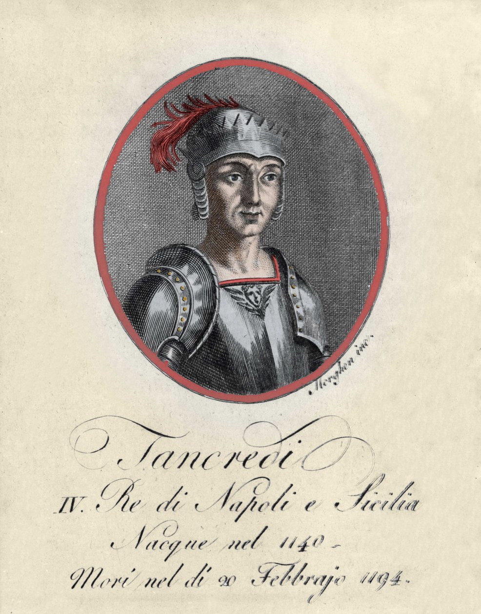 Retrato de Tancrede de Lecce (Tancredi) rei da Sicília e Nápoles (1140-1194). de Unknown artist