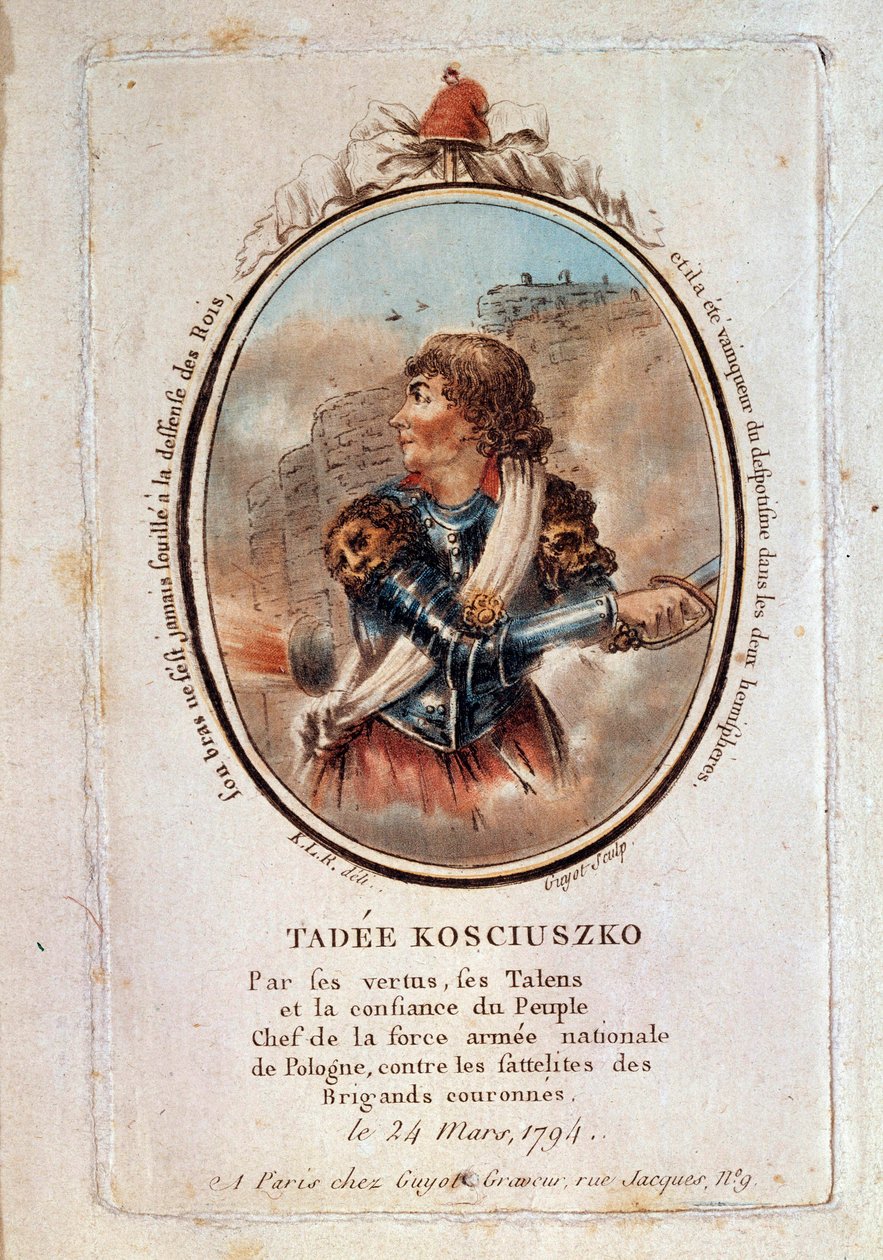 Retrato de Tadeu (Tadeusz) Kosciuszko (Kosciusko) (1746-1817), patriota polonês em 24 de março. de Unknown artist
