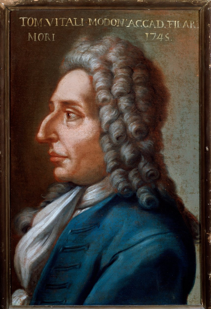 Retrato de Tommaso Antonio Vitali Modoni (1663-1745), compositor e violinista italiano Anônimo. Século XVIII. Bolonha, Museo civico Museo de Unknown artist