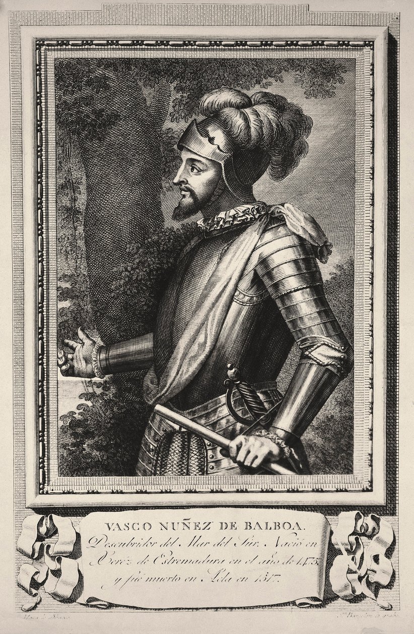 Retrato de Vasco Nunez de Balboa (gravura) de Unknown artist