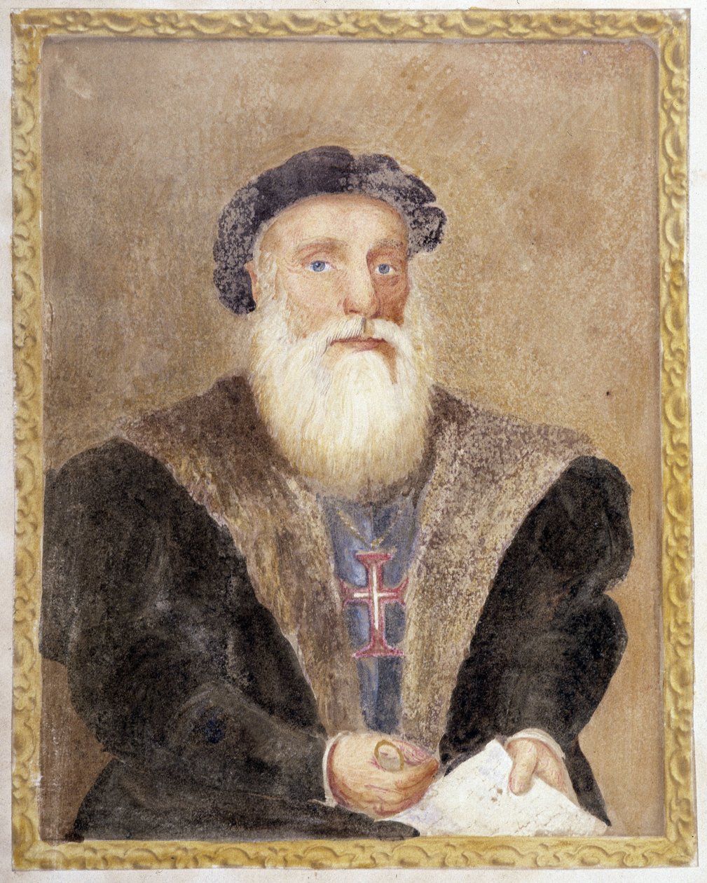 Retrato de Vasco de Gama - em "A Vida do Príncipe Henrique de Portugal com o apelido de Navegador" de Richard Henri Major de Unknown artist