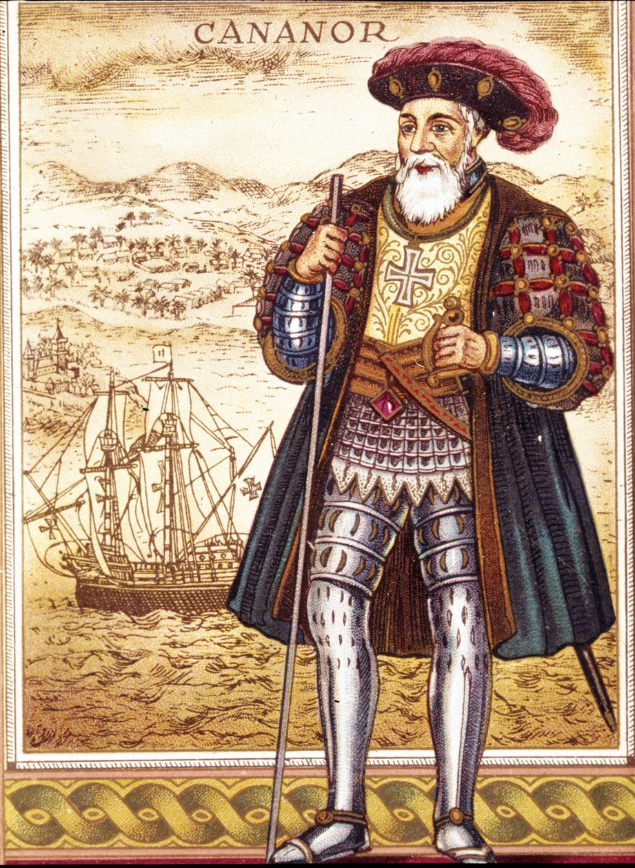 Retrato de Vasco de Gama. Cromolitografia. de Unknown artist