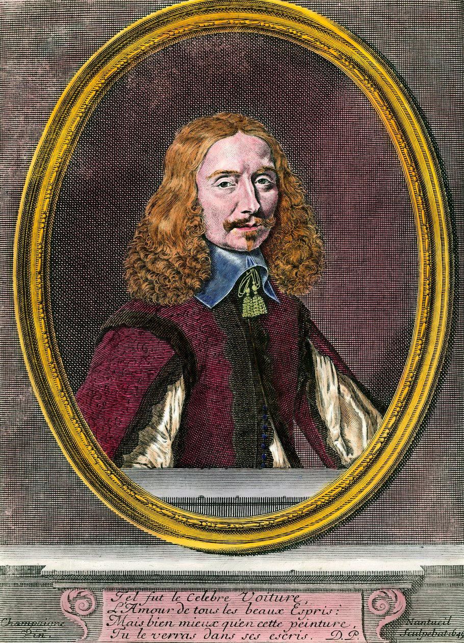 Retrato de Vincent Car (1597-1648) escritor francês Gravura do século XVIII Coleção particular de Unknown artist