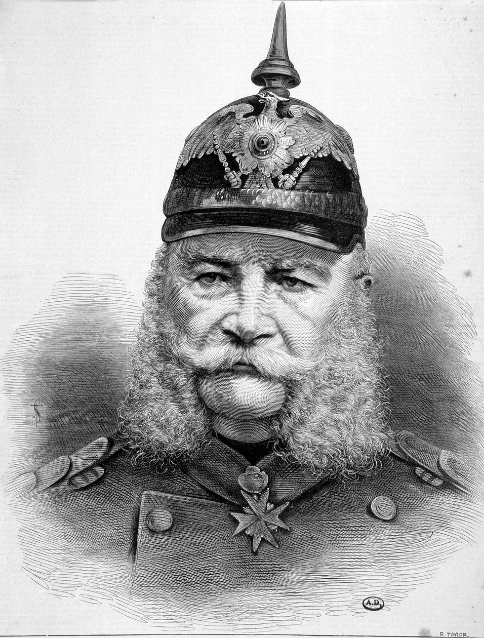 Retrato de Guilherme Friederich Ludwig 1º, Rei da Prússia e Imperador da Alemanha (1797-1888). de Unknown artist