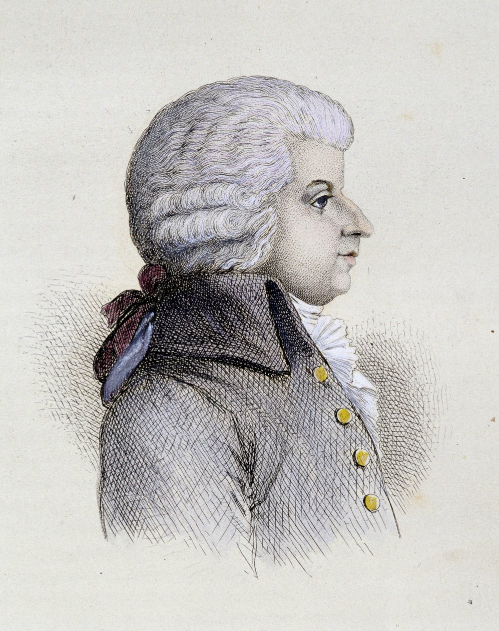 Retrato de Wolfgang Amadeus Mozart (1756-1791) jovem - gravura de Unknown artist