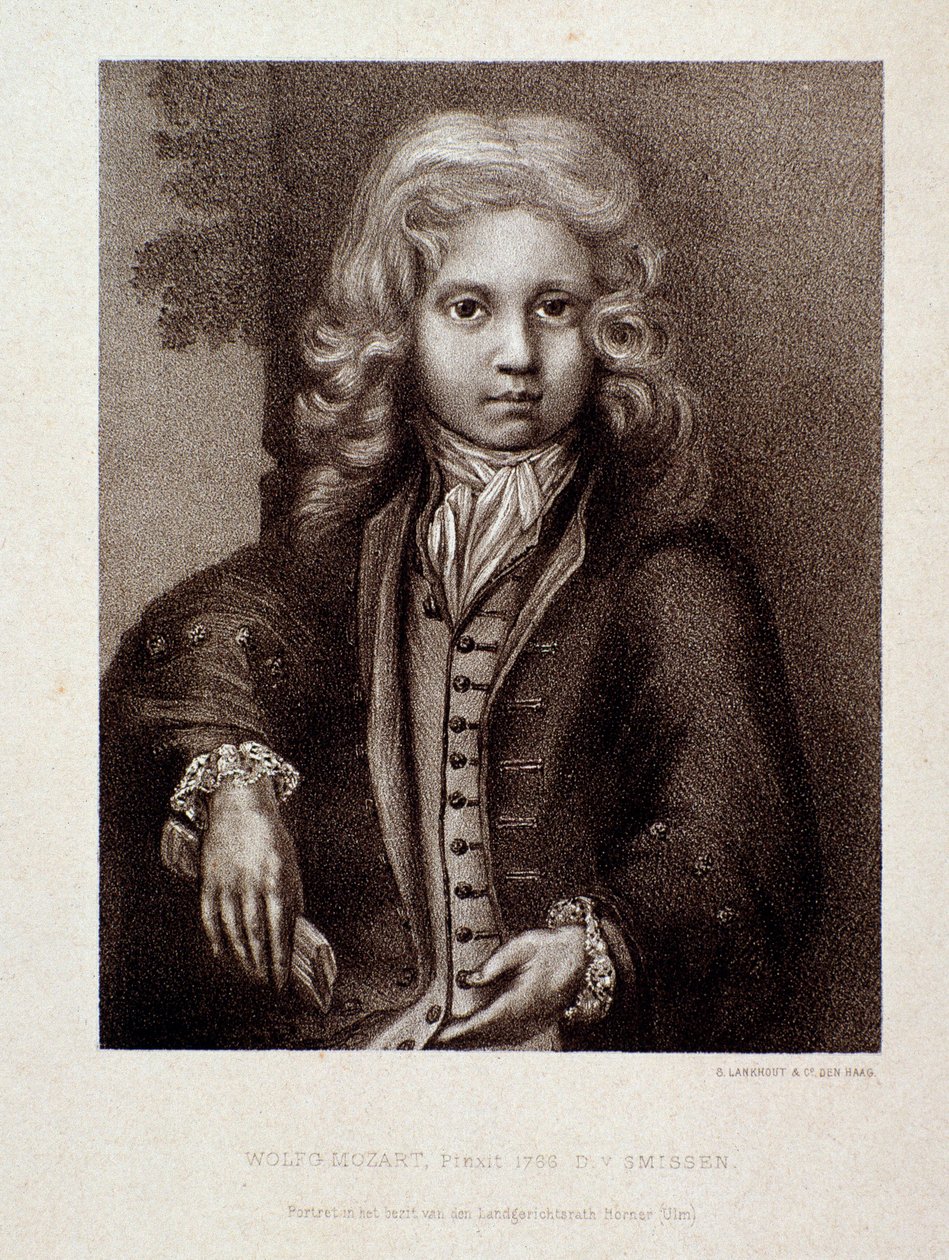 Retrato de Wolfgang Amadeus Mozart, quando criança (Gravura) de Unknown artist