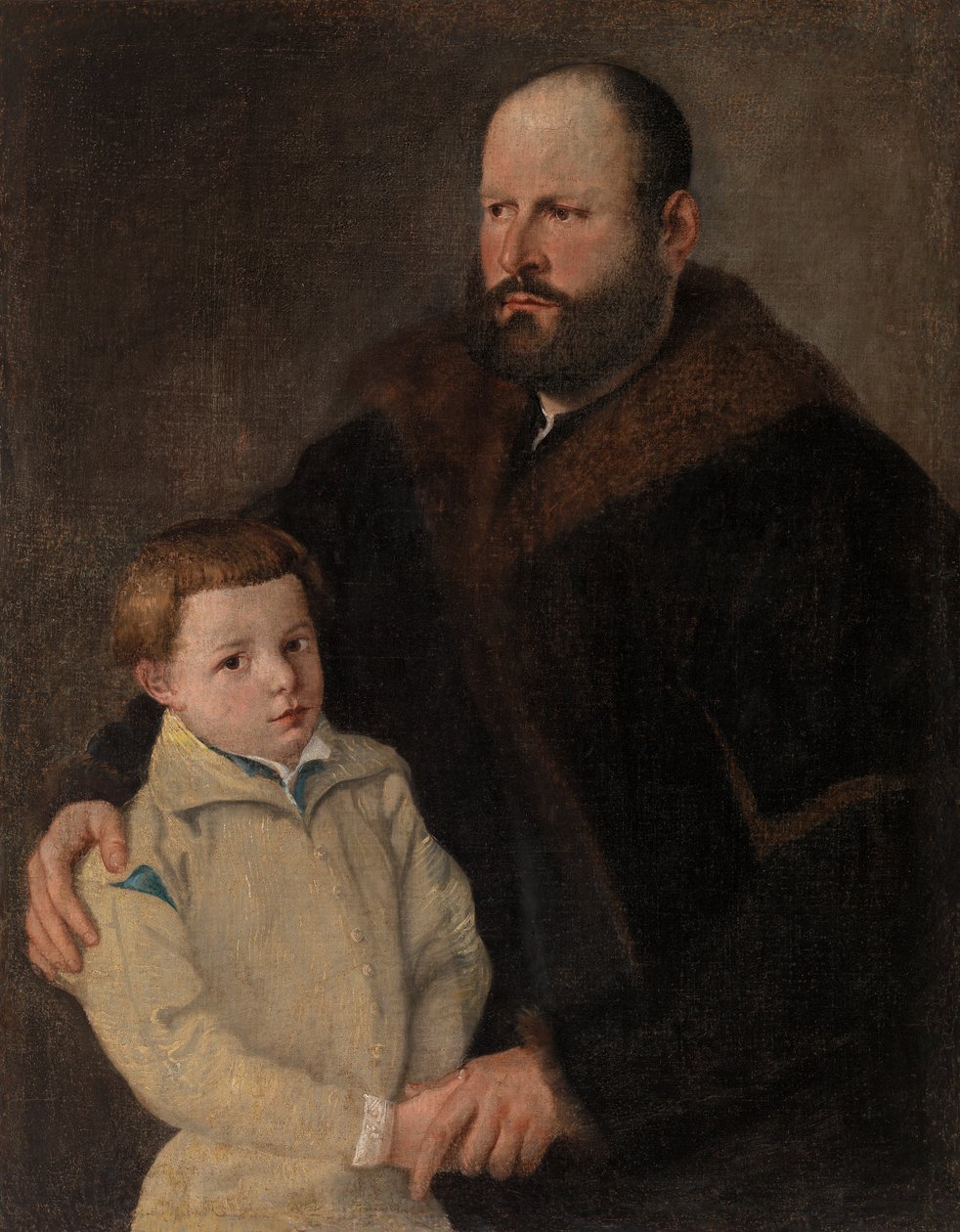 Retrato de um cavalheiro e do seu filho de Unknown artist