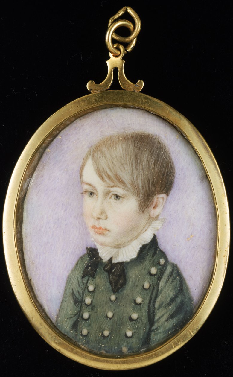 Retrato de um jovem rapaz, que se pensava ser Horatio Nelson, c.1810 (aguarela, marfim, papel) de Unknown artist