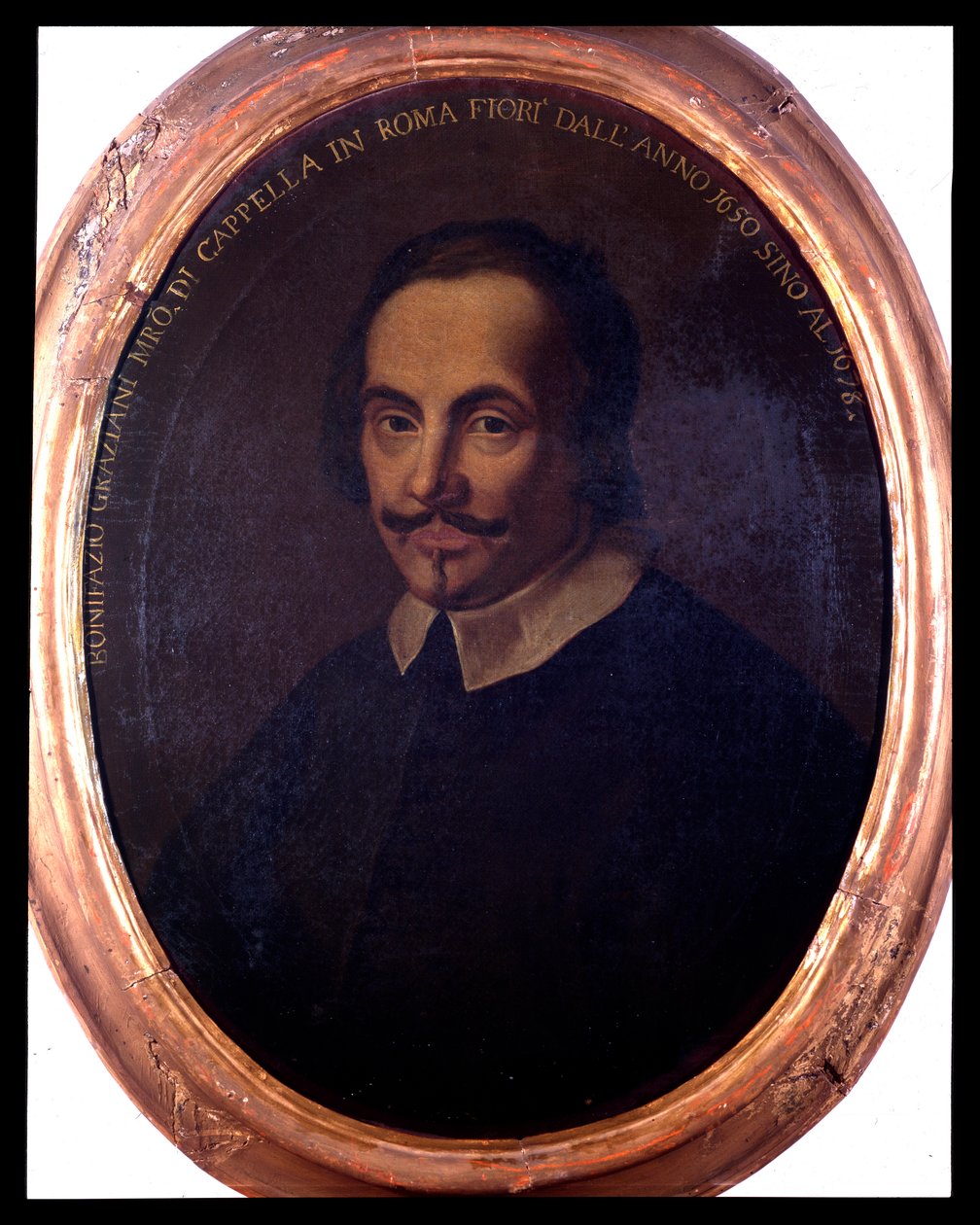 Retrato do compositor italiano Bonifazio Graziani (1604/1605-1664) Pintura anônima. Século XVIII. Bolonha, Civico museo Museo Bibliografico de Unknown artist