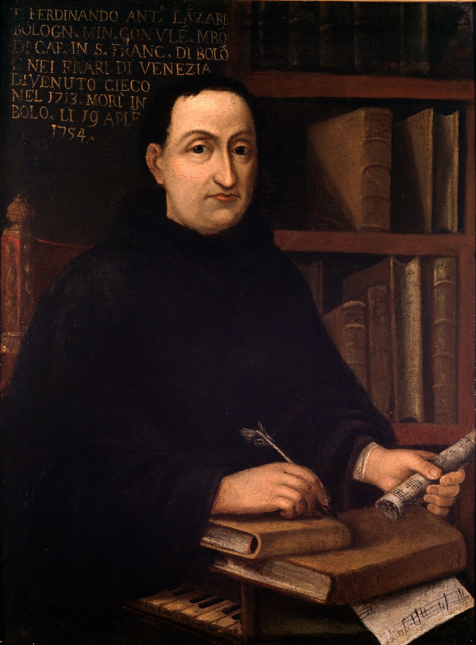 Retrato do compositor italiano Ferdinando Antonio Lazari (1678-1754) Pintura anônima. Século XVIII. Bolonha, Civico museo Museo Bibliografico de Unknown artist