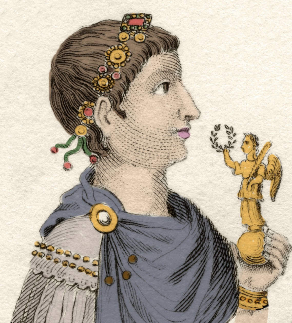 Retrato do Imperador Romano Oriental Flavius Arcadius (377-408) de Unknown artist