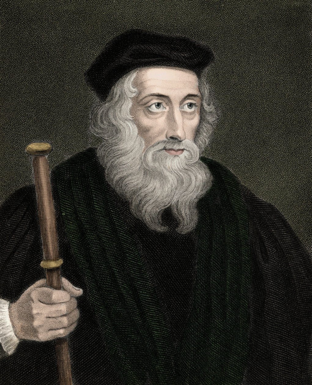 Retrato do teólogo e reformador inglês John Wyclif (ou Wycliff ou Wycliffe de Unknown artist