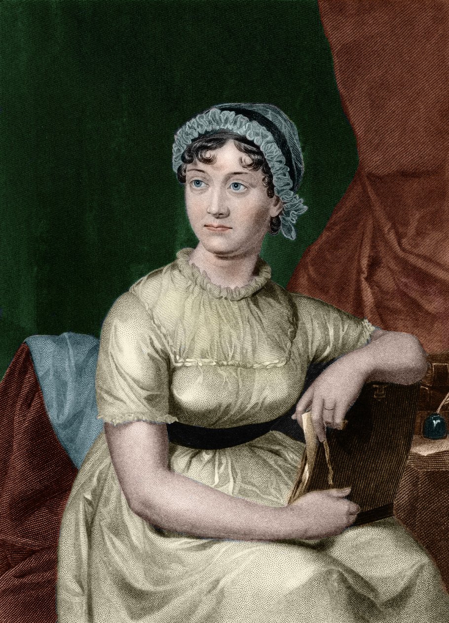 Retrato da escritora inglesa Jane Austen (1775-1817) Gravura do livro "Portrait gallery of eminent men and women of Europe and America" do biógrafo Evert Augustus Duyckinck (1816-1878). 1893, vol. 1 de Unknown artist