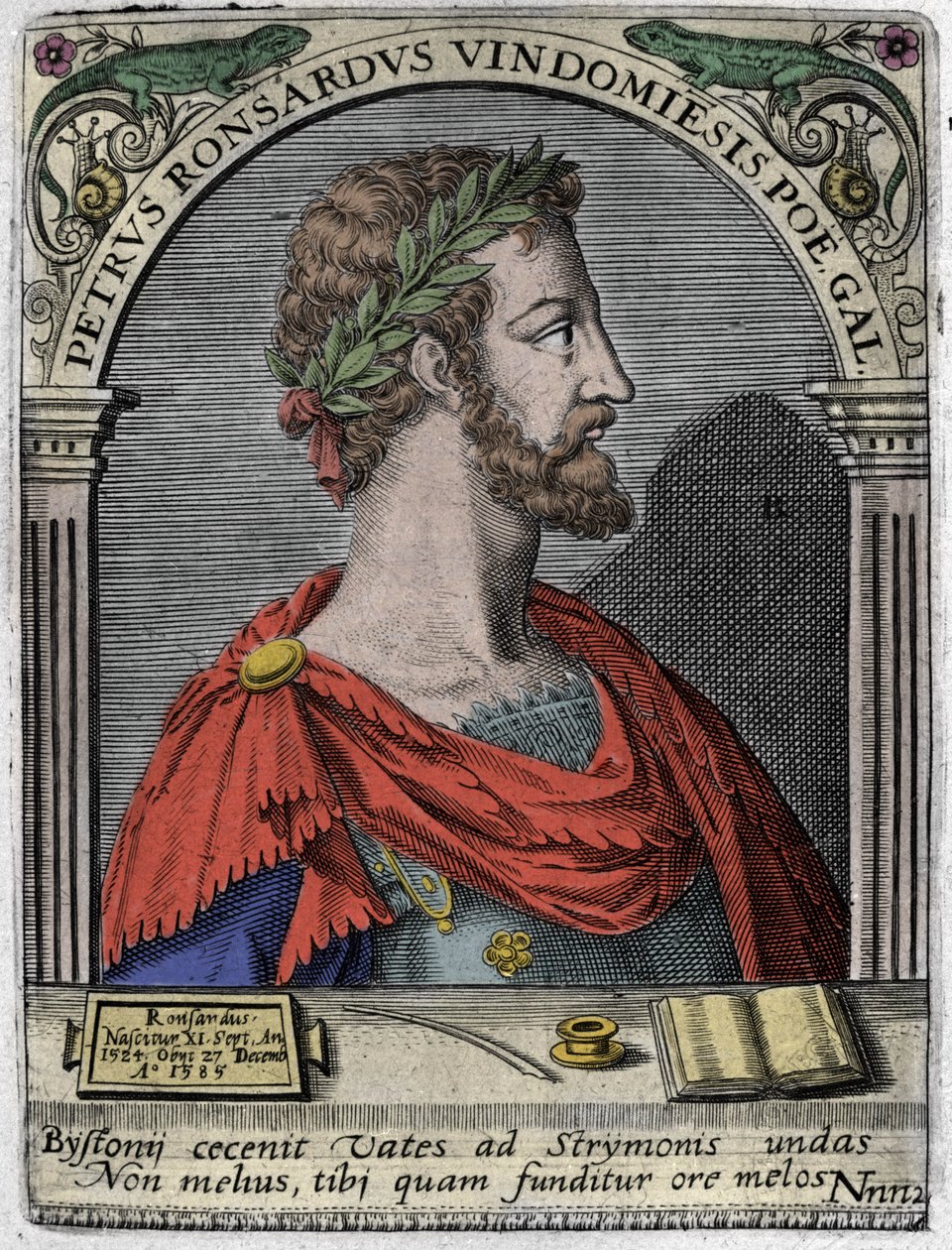 Retrato do poeta francês Pierre de Ronsard (1524-1585). de Unknown artist