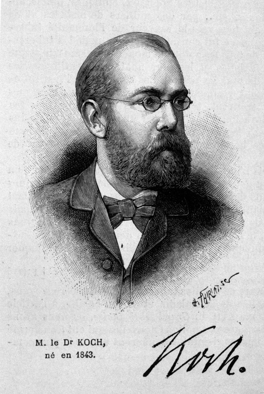 Retrato do médico alemão Robert Koch (1843-1910). de Unknown artist
