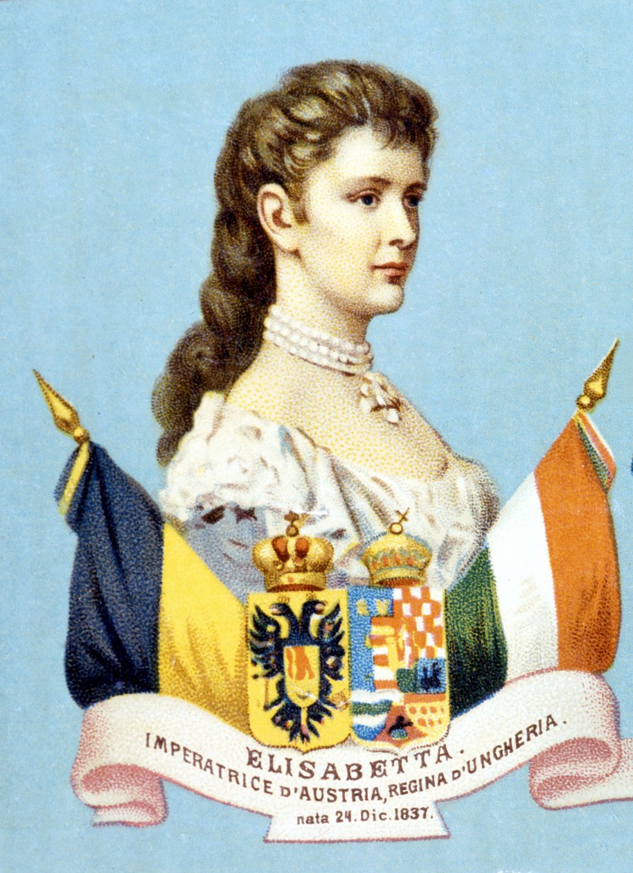 Retrato da Impression Elizabeth of Austria (Sissi) (1837 - 1898) de Unknown artist