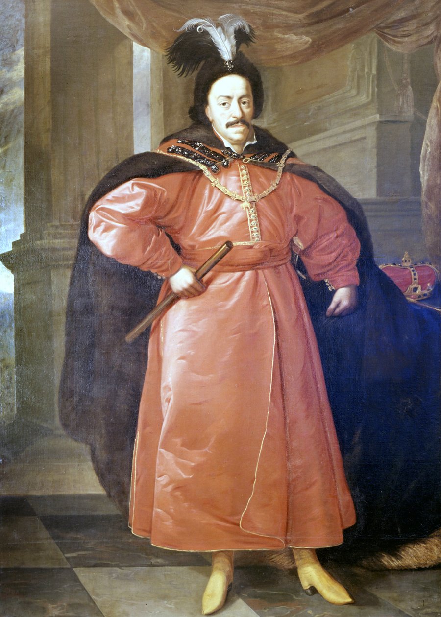 Retrato do Rei da Polónia Casimiro III, o Grande (1310-1370). Pintura anónima guardada no Palácio Drottingholm, em Estocolmo. de Unknown artist