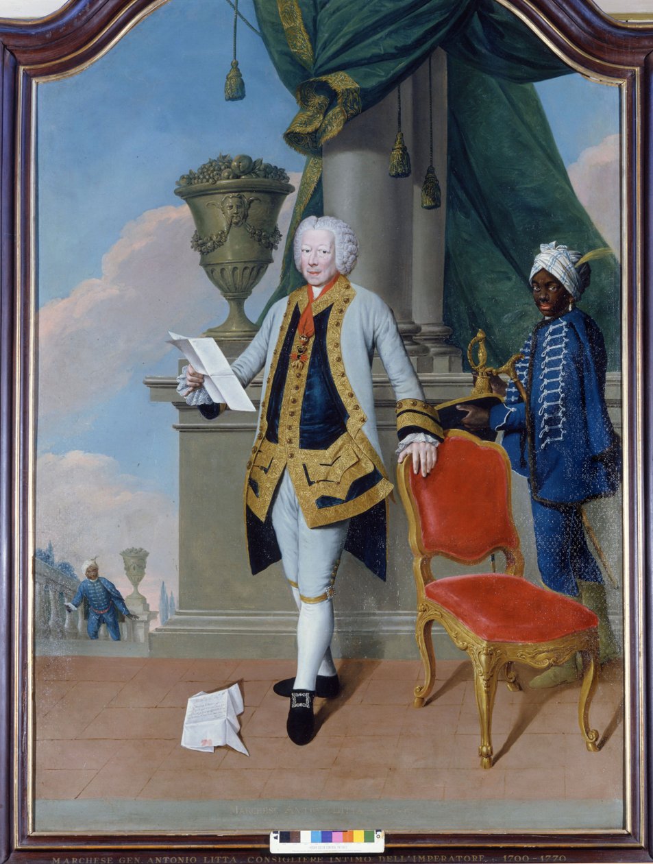 Retrato do Marquês Antonio Litta (1700 - 1770), conselheiro íntimo do Imperador. Pintura anónima. Col. privado. Milão de Unknown artist