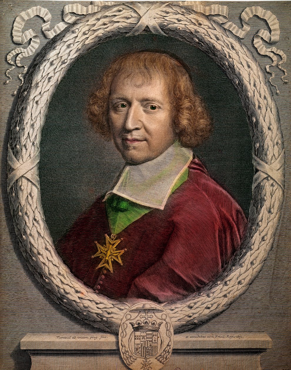 Retrato do homem da igreja François de Harlay, abadia de Jumieges (1625-1695)" Gravura do século XVII Paris, Musee Carnavalet de Unknown artist