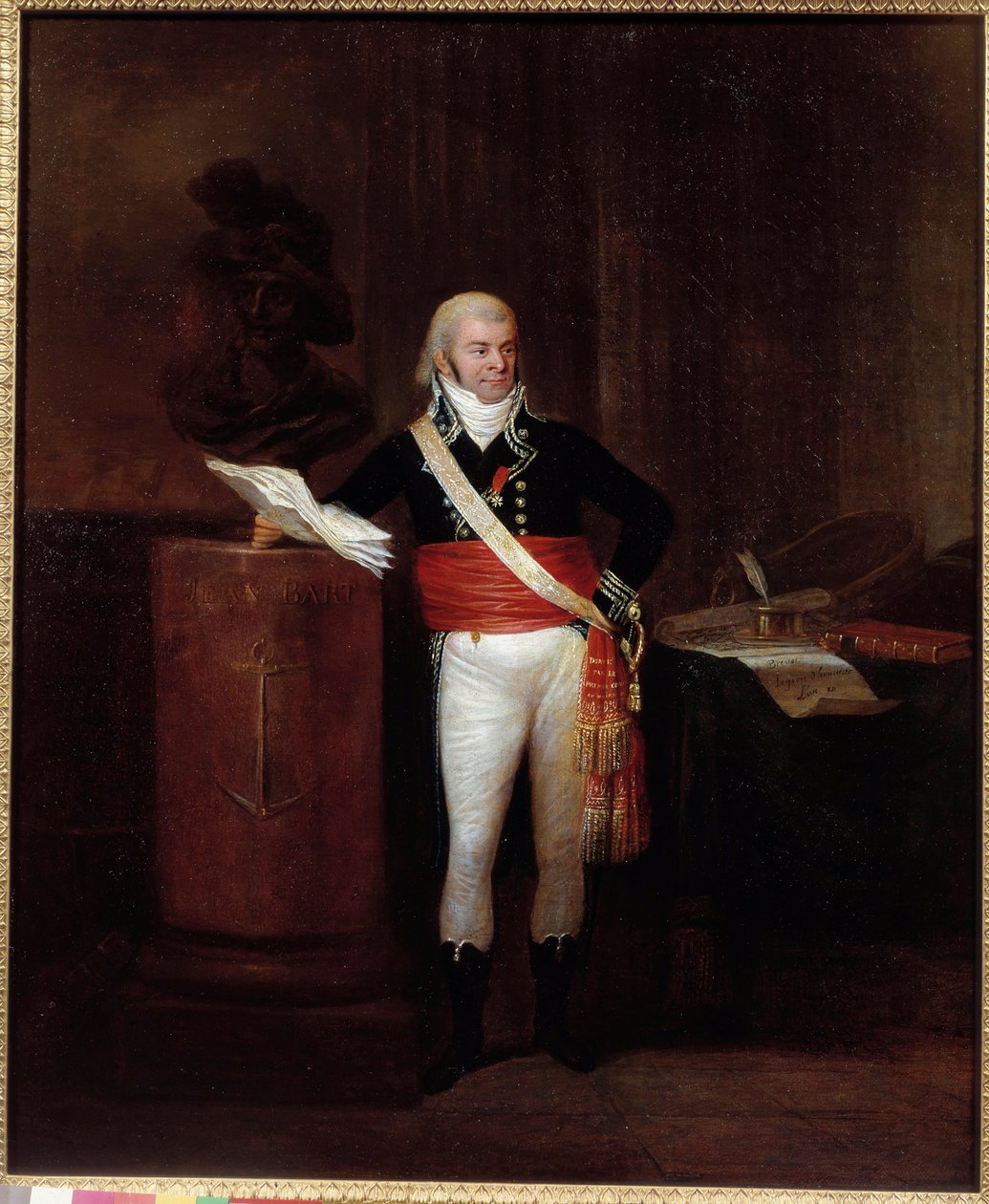 Retrato do cidadão Emmery, prefeito de Dunquerque distinguido por Napoleão Bonaparte apoia o busto da pintura de Jean Bart Anônimo. Século XVIII. Paris, Museu da Legião d