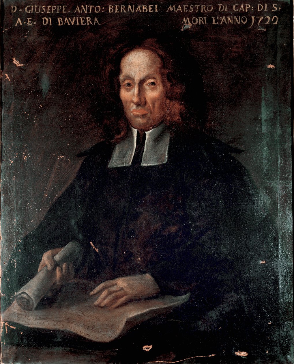 Retrato do compositor Giuseppe Antonio Bernabei (1649-1732) Pintura anônima. Século XVIII Bolonha, Civico Museo Bibliografico Musicale - Retrato do compositor Giuseppe Antonio Bernabei (1649-1732). Pintura anónima do século XVIII. Civico Museo Bib de Unknown artist