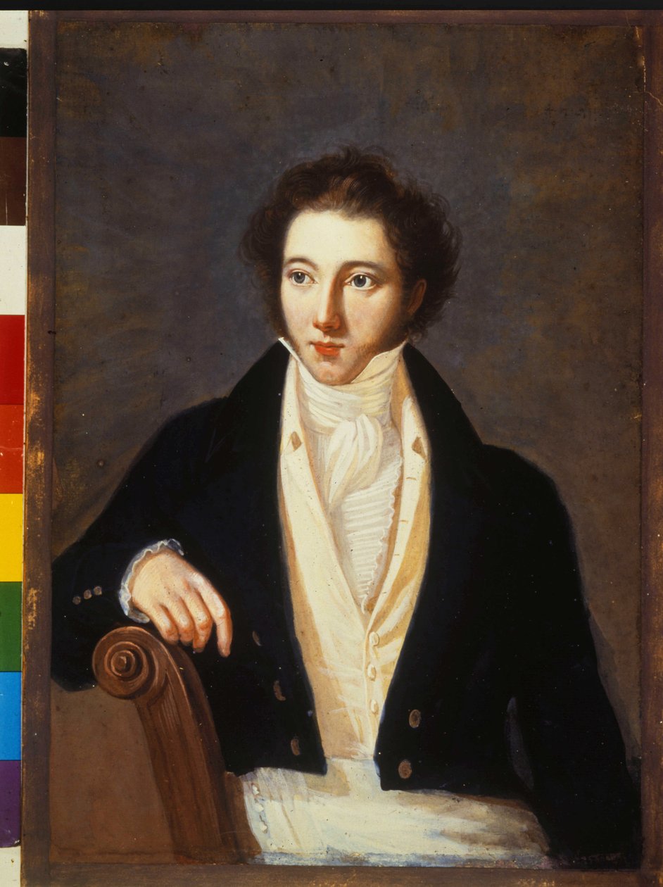 Retrato do compositor Vincenzo Bellini (1801-1835). Pintura anônima. Museo del Teatro alla Scala. Milão de Unknown artist