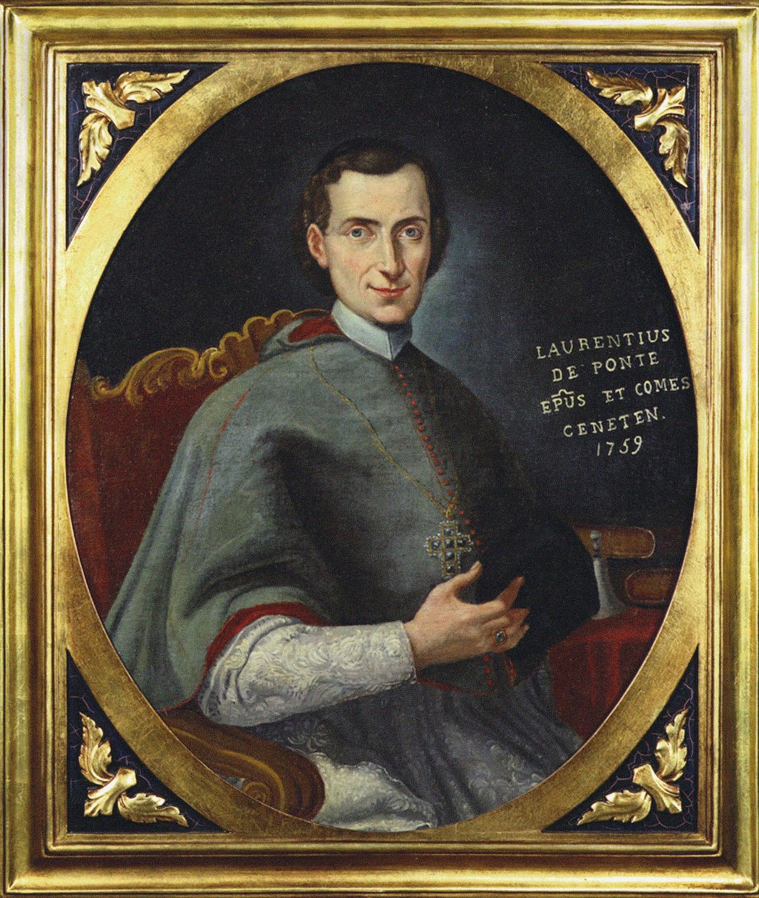 Retrato do libretista de ópera e poeta Lorenzo Da Ponte (1749-1838) como Bispo - Anónimo. Óleo sobre tela de Unknown artist