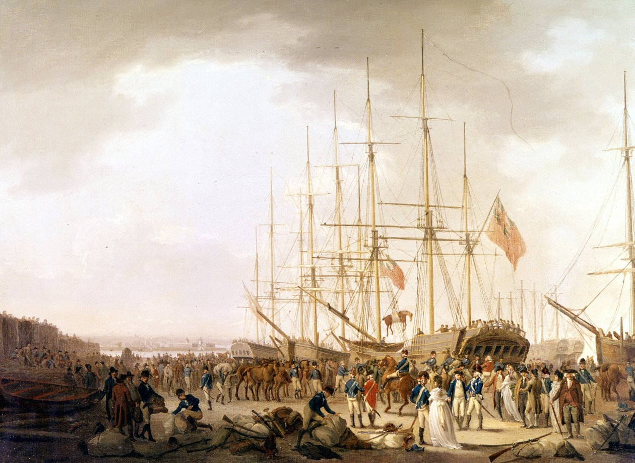 Portsmouth, embarque da tropa britânica de Unknown artist