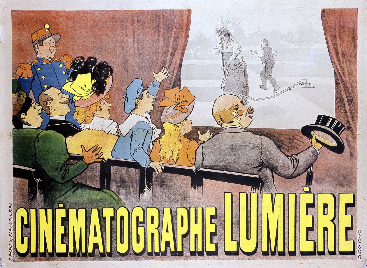 Cartaz para o cineasta dos irmãos Luz para o filme "O aspersor regado", final do século XIX de Unknown artist