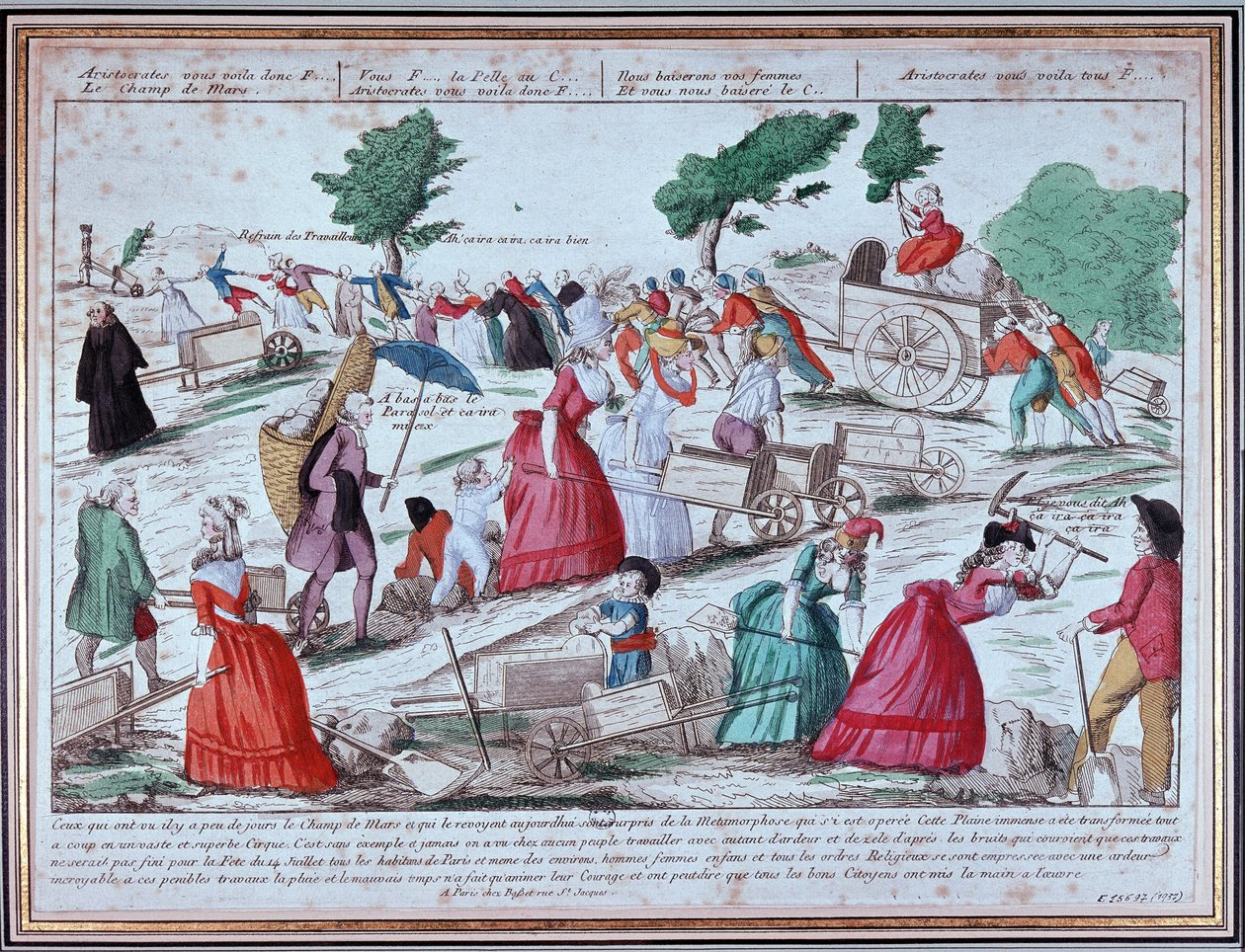 Preparação nos Champs de Mars da festa de 14 de Julho - gravura de Unknown artist