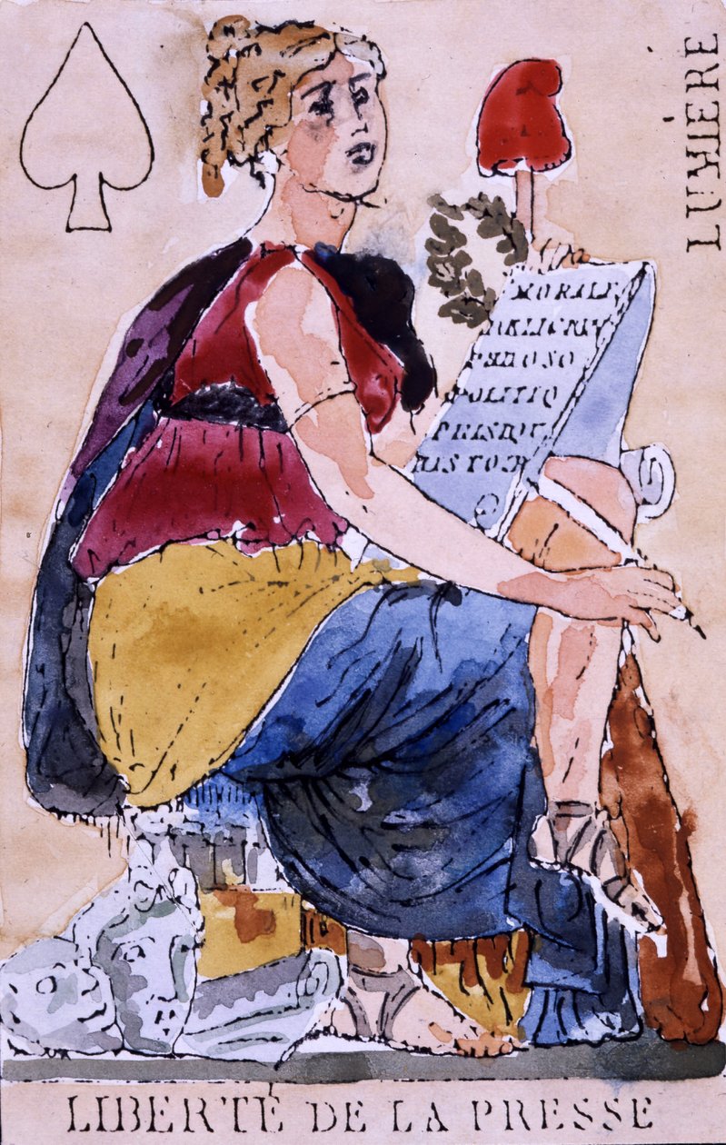 Liberdade de imprensa - Carta de jogo revolucionária de Unknown artist