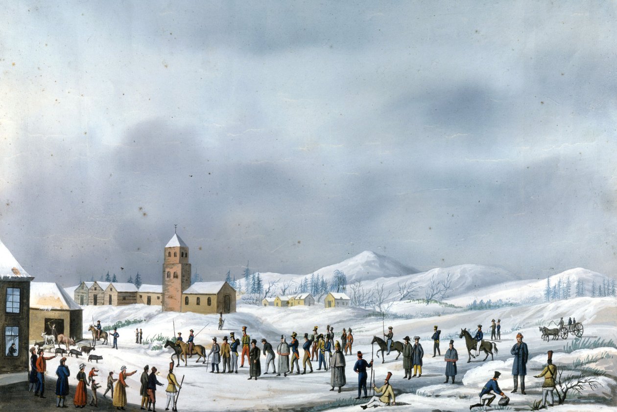 Prisioneiros da campanha russa em transferência de Nerva para Novgorod, março de 1814 Roma, Museo napoleonico de Unknown artist