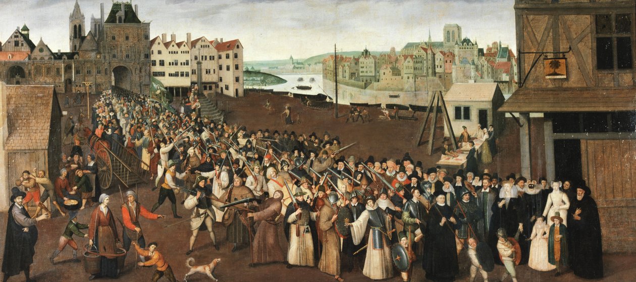 Procissão da Liga na Praça de Grève, cerca de 1590 (óleo sobre tela) de Unknown artist