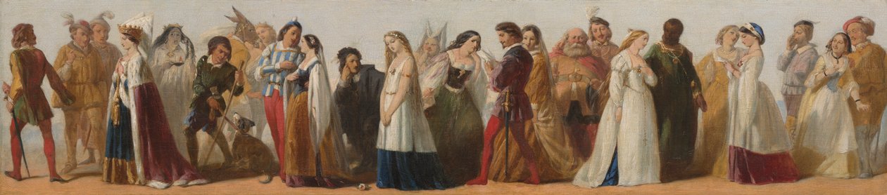 Procissão de personagens de Shakespeare
