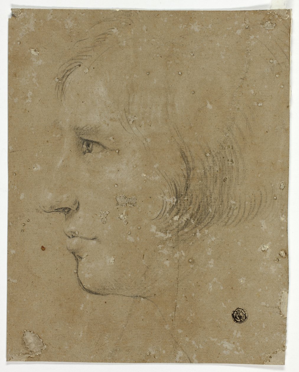 Perfil da Cabeça Masculina para a Esquerda de Unknown artist