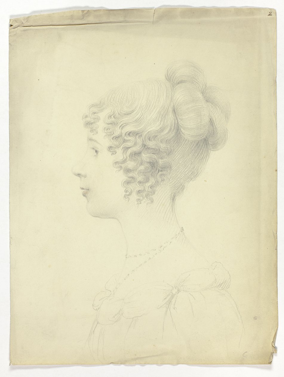Perfil da Mulher Virado para a Esquerda de Unknown artist